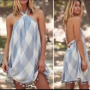 Tularosa pompom mini halter neck dress size 6